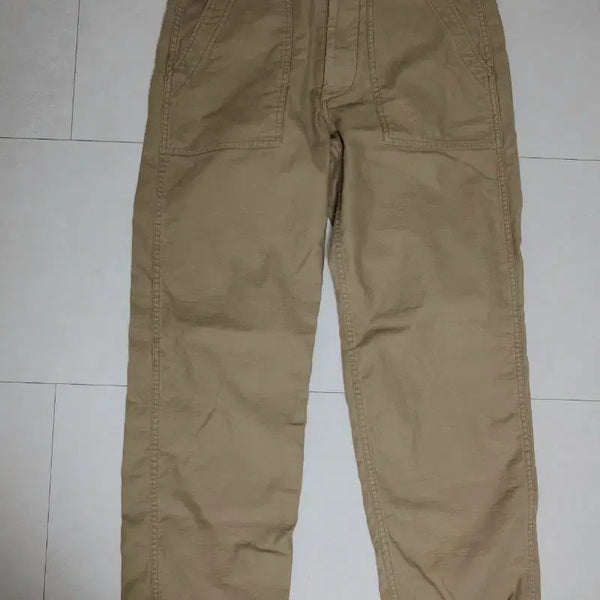 [BUNJANG] Our Gingham 14 Fatique Pants Beige / [1] 아워셀브스 백사틴 퍼티그 팬츠 베이지