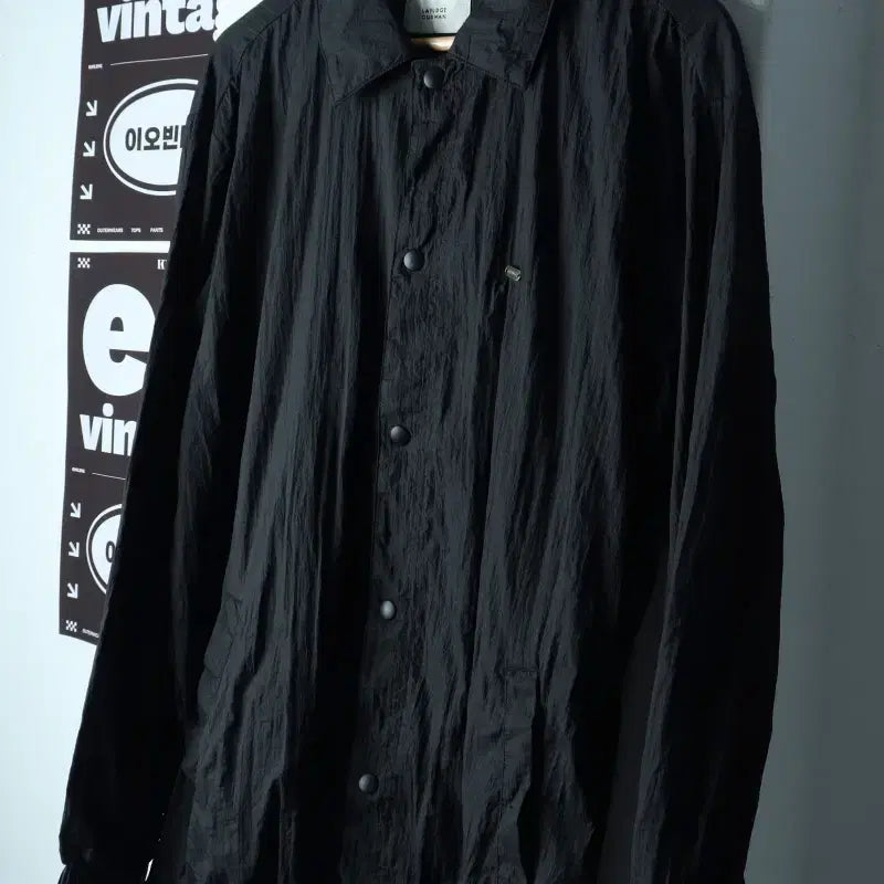 [BUNJANG] Lafudge Store Zip-Up Windbreaker Jumper Jacket Black / (L-2XL) 라퍼지스토어 집업 바람막이 점퍼자켓 블랙-H38315