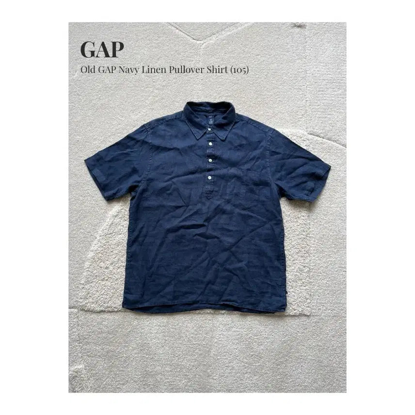 [BUNJANG] Old Gap Linen Pullover Shirt Navy / 올드갭 네이비 린넨 풀오버 셔츠 (105)