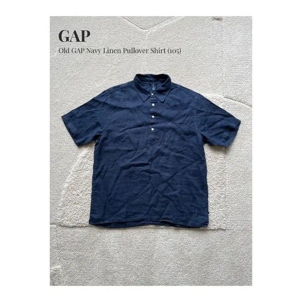 [BUNJANG] Old Gap Linen Pullover Shirt Navy / 올드갭 네이비 린넨 풀오버 셔츠 (105)