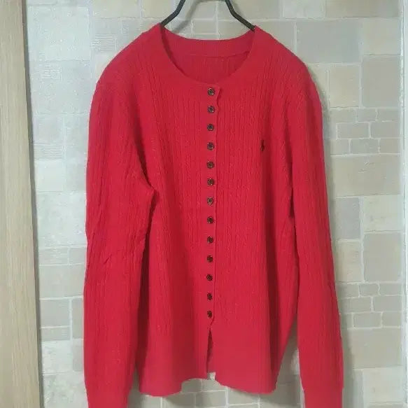[BUNJANG] Women's Red Knit Cardigan / 여성 빨강가디건(새옷)