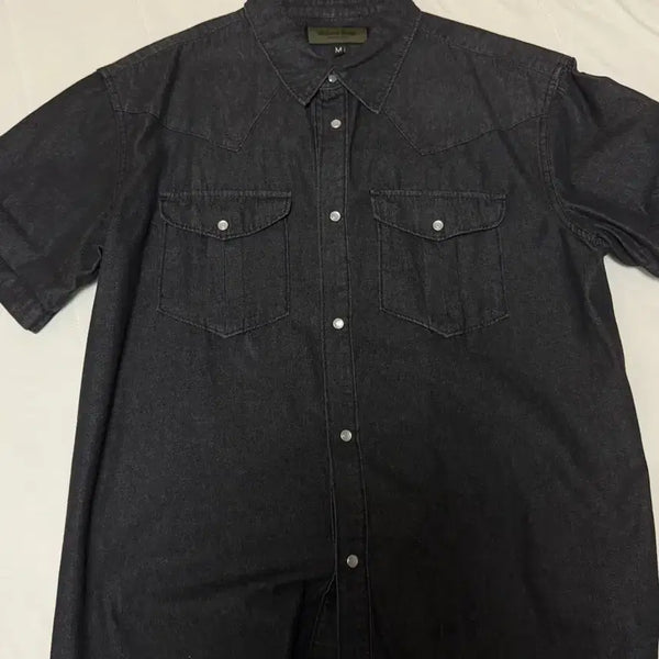 [BUNJANG] Uniform Bridge Black Denim Shirt - Size M / 유니폼브릿지 블랙 데님 셔츠 M사이즈(쿨거래 택포, 사이즈 작성)