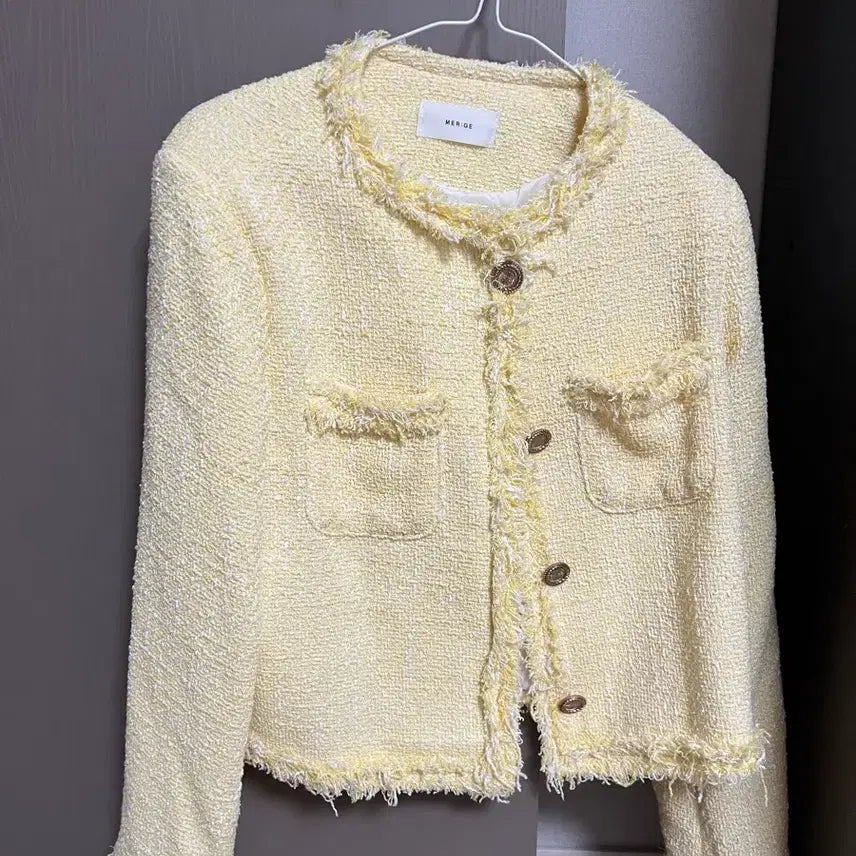 [BUNJANG] Tweed Yellow Jacket / 트위드 옐로우 자켓 연노랑 하객룩
