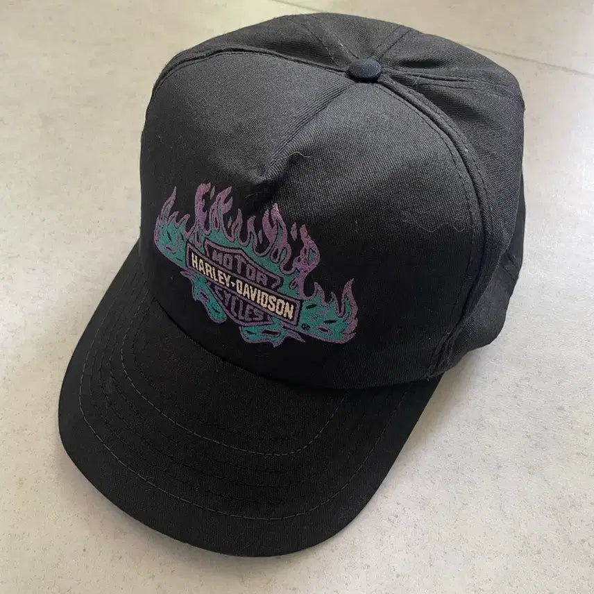 [BUNJANG] Harley-Davidson 90s Flame Ball Cap OS / [OS] 90s Harley davidson 할리데이비슨 플레임 볼캡
