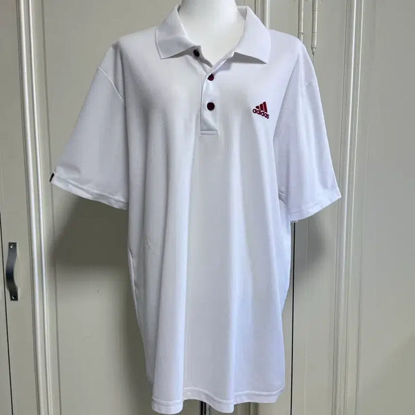 [BUNJANG] Adidas White Short-Sleeve Polo T-Shirt / 아디다스 화이트 반팔 카라티
