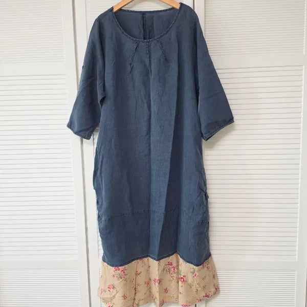 [BUNJANG] Linen Boxy Long Dress / 린넨 박시한 롱 원피스 F