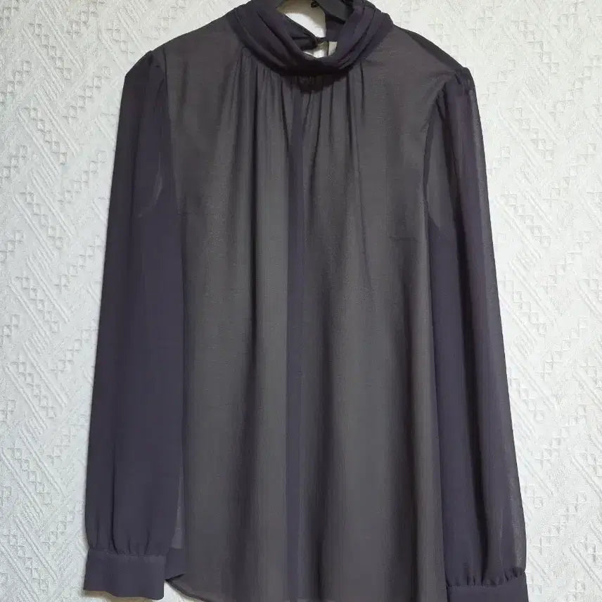 [BUNJANG] Sheer Turtleneck Blouse / 시스루 목폴라 블라우스