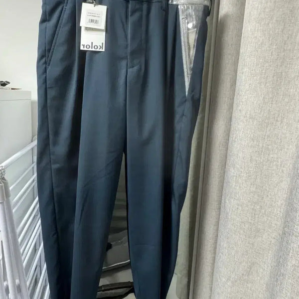 [BUNJANG] Kolor Tapered Wool Slacks Navy/Teal Size 3 / Kolor(컬러) 테이퍼드 슬랙스 3사이즈 판매