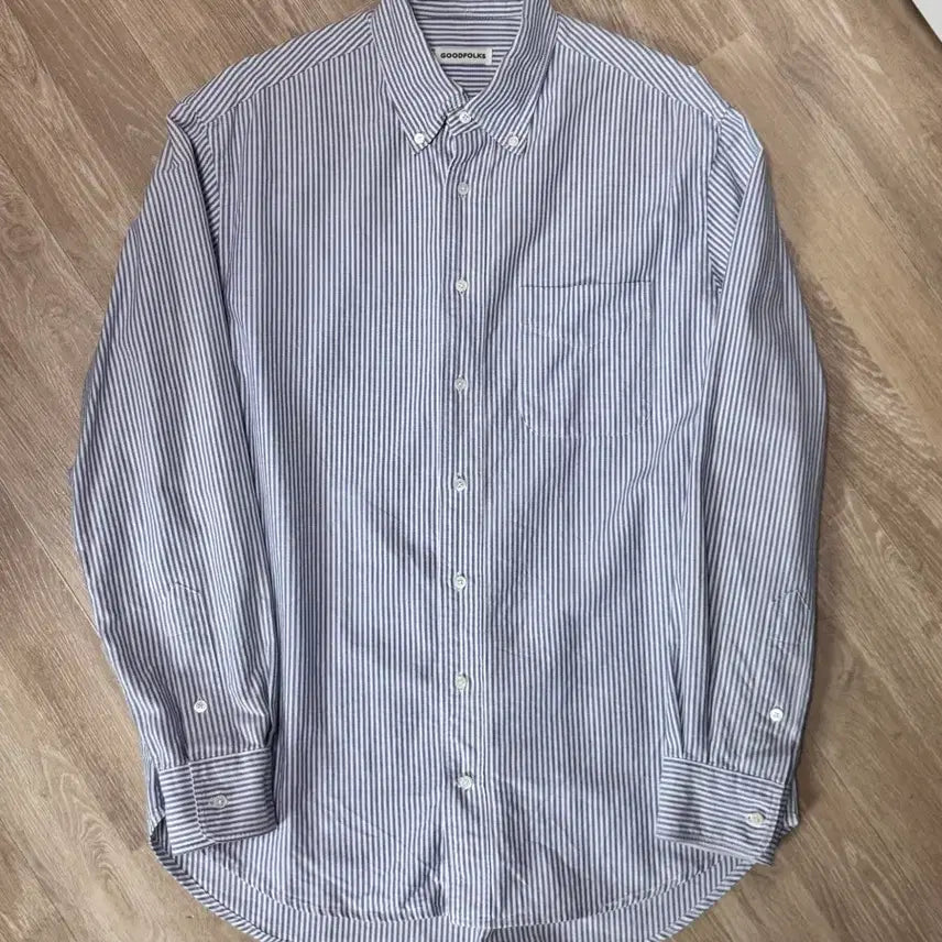 [BUNJANG] Good Folks Stripe Button Down Shirt / [굿포크스] 스트라이프 버튼 다운 셔츠