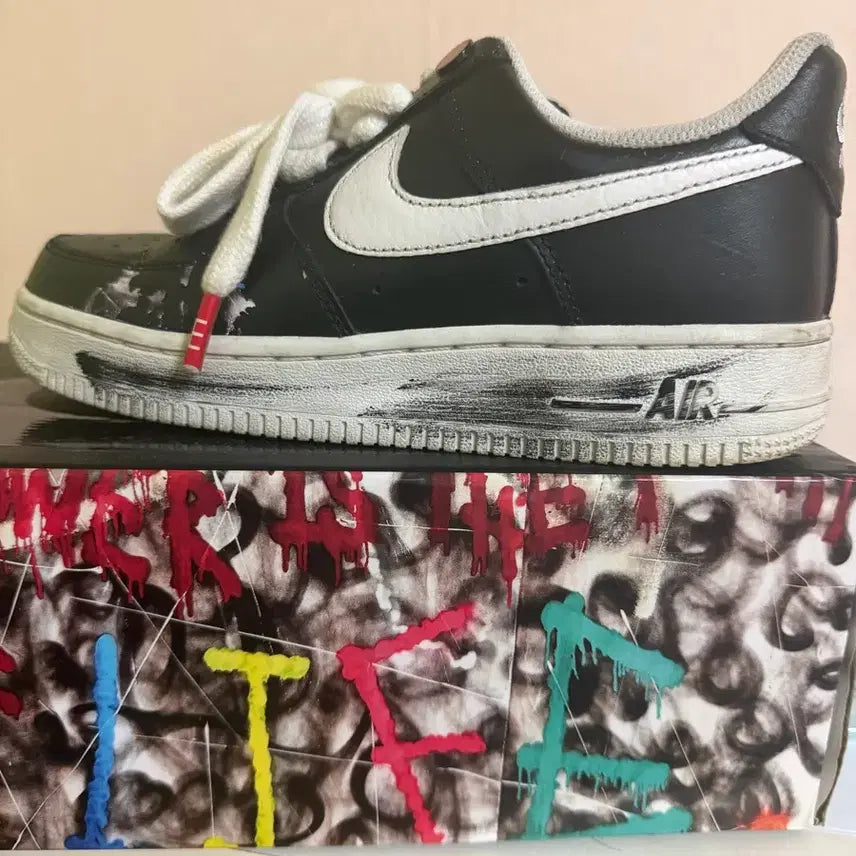 [BUNJANG] Nike x PEACEMINUSONE Air Force 1 Low 'Black/White' / [235] 피마원1 포스 검흰