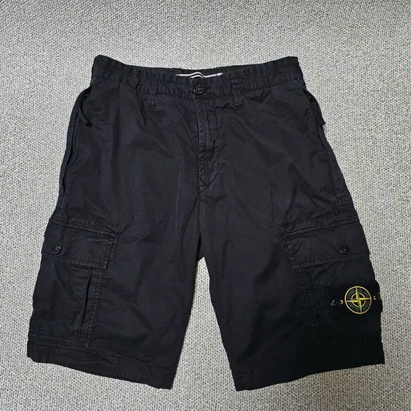 [BUNJANG] Stone Island Patch Cargo Shorts Black 32 / [32 사이즈] 스톤아일랜드 와펜카고 숏팬츠 블랙 반바지