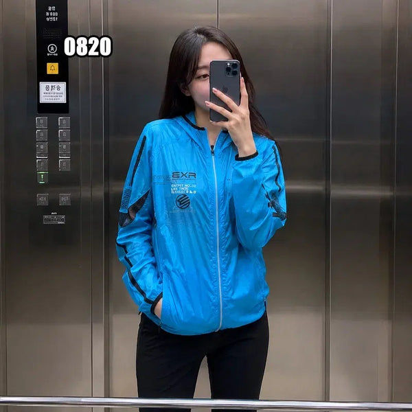 [BUNJANG] XL EXR Ultra-Light Blue Windbreaker Jacket / XL EXR 초경량 블루 바람막이 자켓