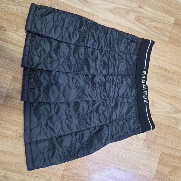 [BUNJANG] Quilted Golf Skirt - Black / 왁퀼팅 스커트 블랙