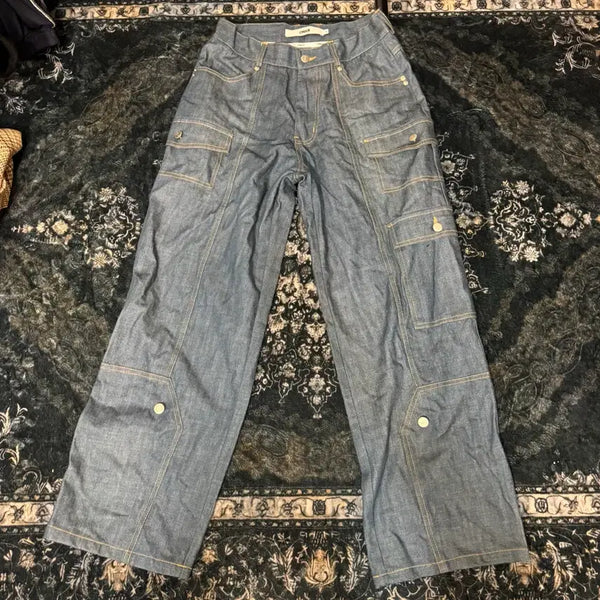 [BUNJANG] Chuck Double Knee Wide Denim Pants / 척 더블니 와이드 데님 팬츠