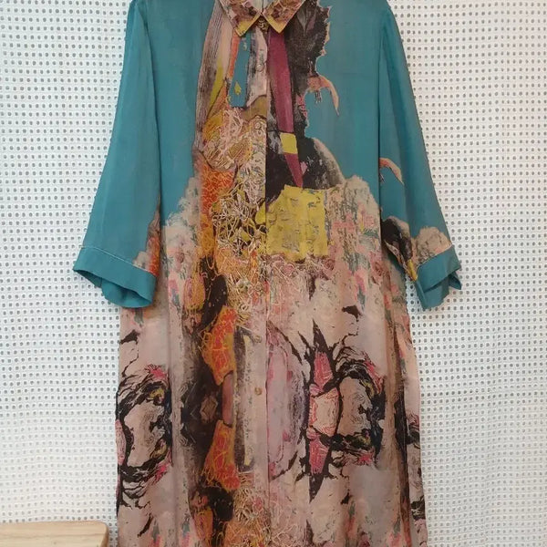 [BUNJANG] Art Printing Robe Cardigan / 새상품풍기인견)아트 프린팅 로브가디건 66.77.88