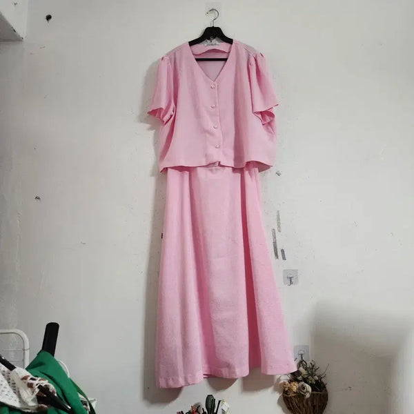 [BUNJANG] Pink Two-Piece Set New Without Tags / 핑크색 투피스 세트.택없는새옷