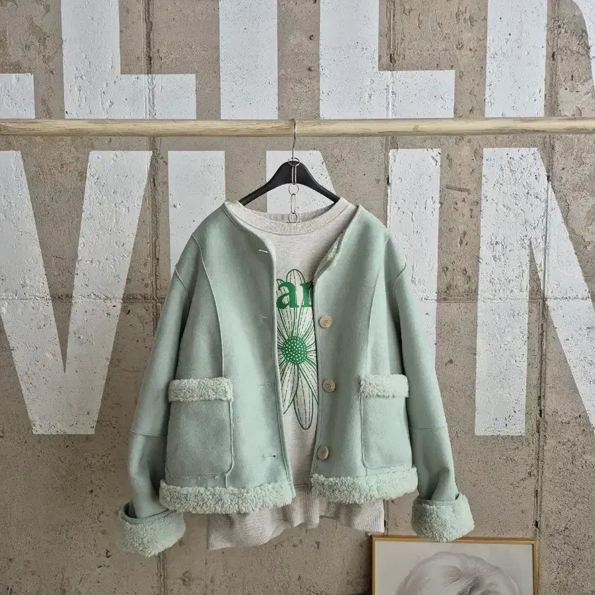 [BUNJANG] Reversible Mint Fleece Jacket / 리버스블 민트색 뽀글이자켓(S3
