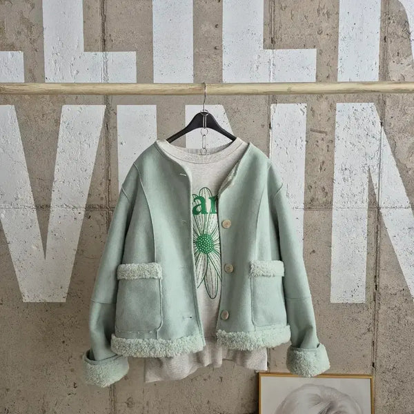 [BUNJANG] Reversible Mint Fleece Jacket / 리버스블 민트색 뽀글이자켓(S3