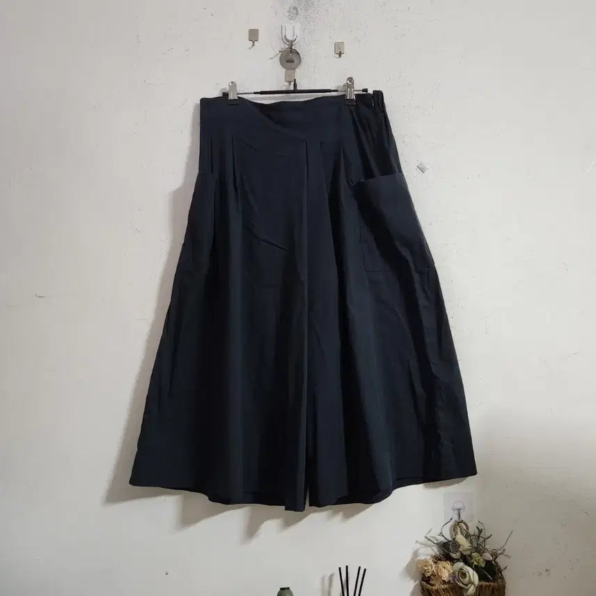 [BUNJANG] Black Wide-Leg Pants / 바스락검정색 와이드 팬츠