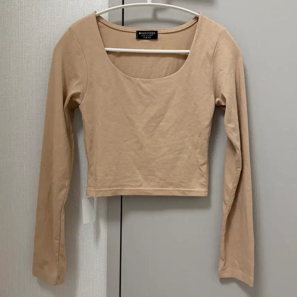 [BUNJANG] Basic Cropped Long Sleeve T-Shirt / 베이직 기본 크롭 긴팔 티