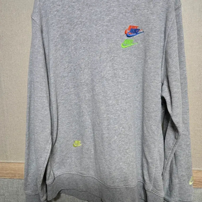 [BUNJANG] Nike Sweatshirt Grey Multi Logo / 나이키 맨투맨 그레이 멀티 로고
