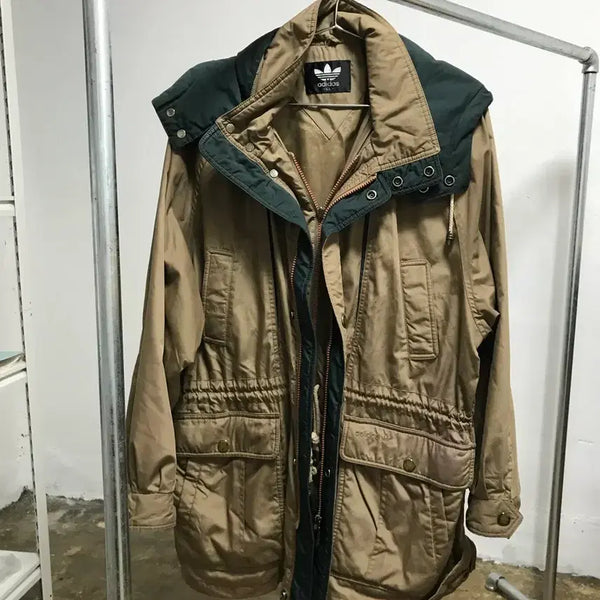 [BUNJANG] Adidas 00s Old School Hooded Half Field Jacket / 아디다스 올드스쿨 00s 후드 하프 야상 점퍼 Z1802