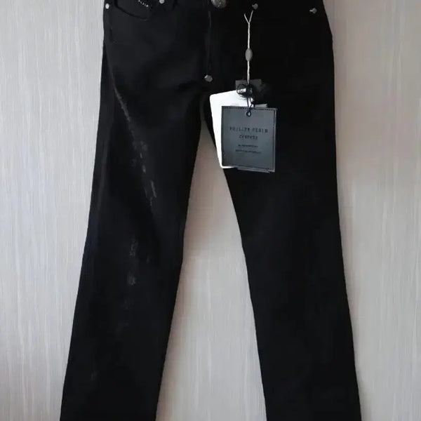 [BUNJANG] Philipp Plein Low-Rise Black Jeans with Leopard Lining / 필립플레인 로우라이즈블랙진