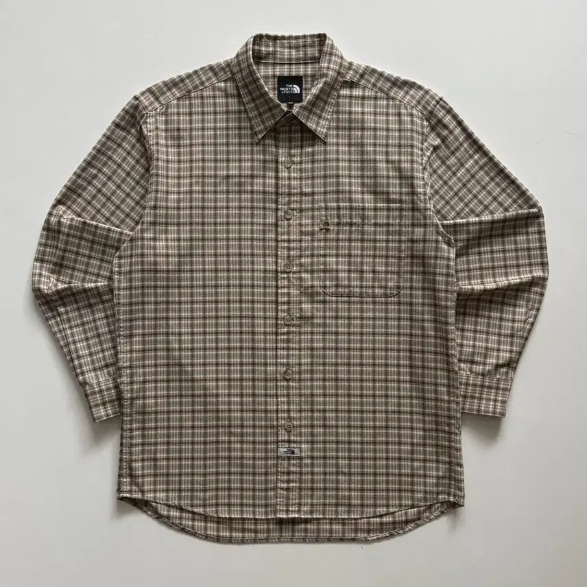 [BUNJANG] The North Face Vintage Beige Check Gingham Pattern Shirt / 노스페이스 빈티지 베이지 체크 셔츠