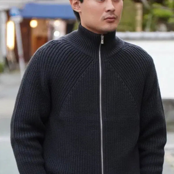 [BUNJANG] Batoner Driver Knit Zip-up / 바토너 드라이버스 니트 집업