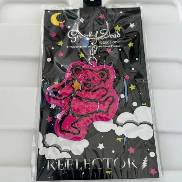 [BUNJANG] Grateful Dead Dancing Bear Reflector Keychain Pink / 그레이트풀 데드 댄싱베어 리플렉터 키링 핑크