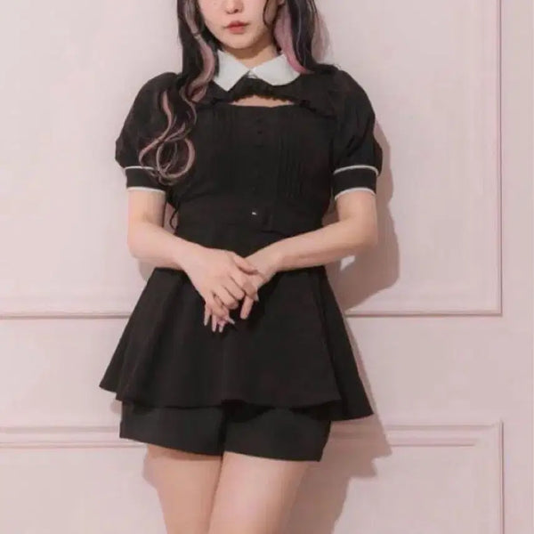[BUNJANG] Pium Short Sleeve Setup Black / 피움 반팔 셋업 블랙