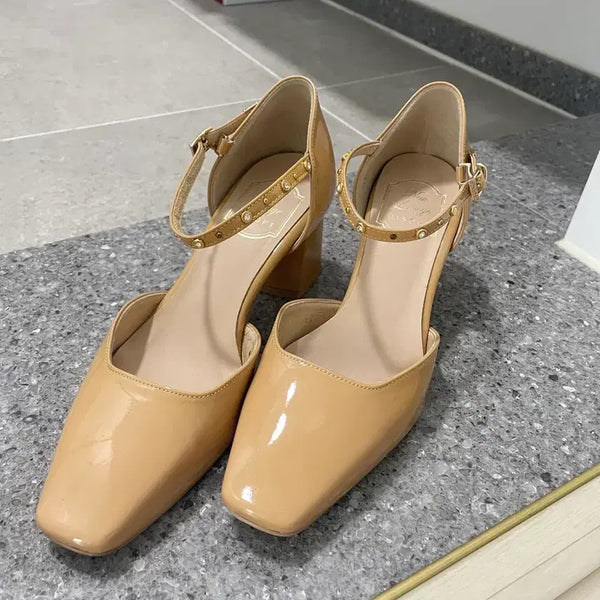[BUNJANG] MisoPe Beige Enamel Pumps / 미소페 베이지 애나멜235구두