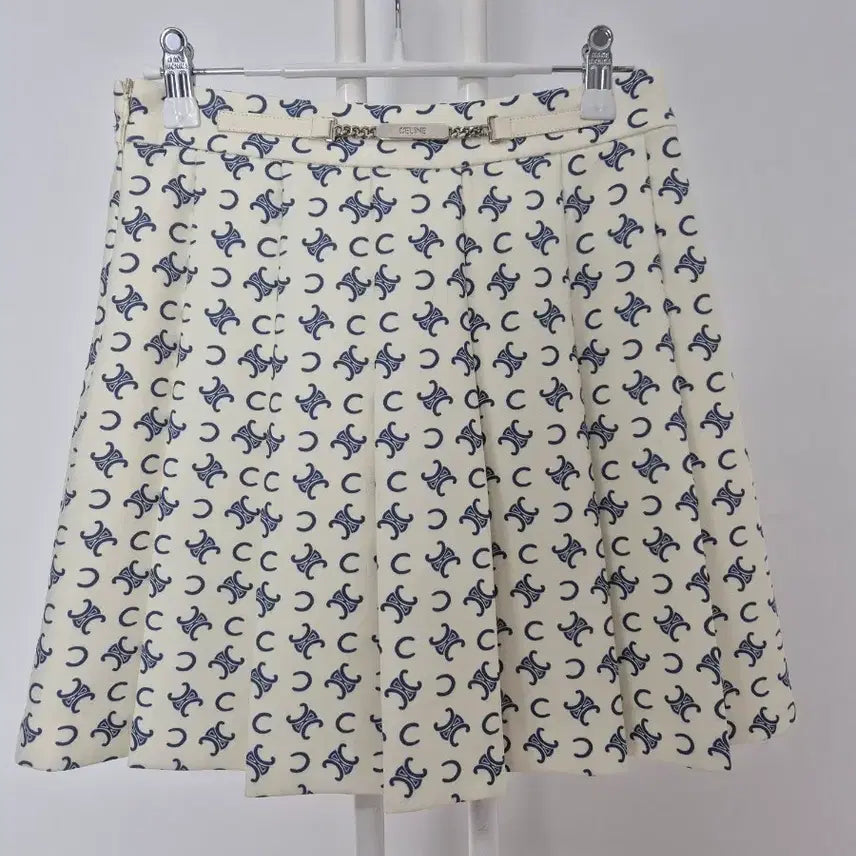 [BUNJANG] Triohe Pattern Pleated Mini Skirt Ivory / 고퀄 수입의류  트리오페 패턴 스커트 아이보리