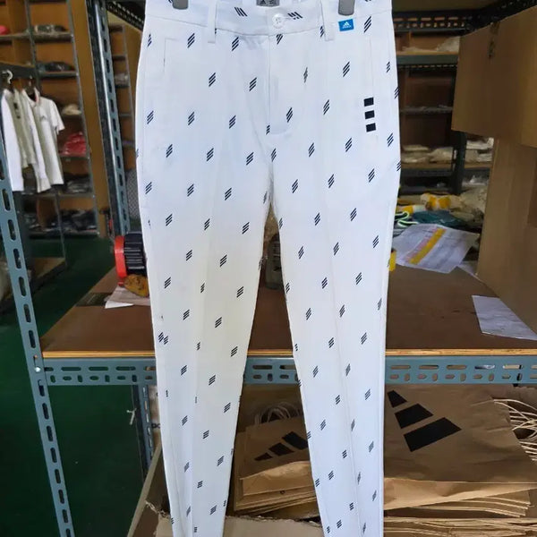 [BUNJANG] Adidas Golf Women's White Logo Pattern Pants / 아디다스 골프 여성바지 화이트