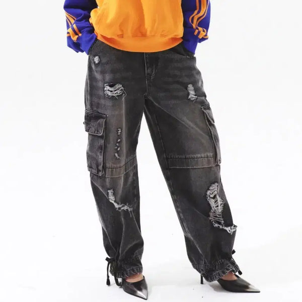 [BUNJANG] Prenda Denim String Cargo Pants - Size M / prenda denim string pants m