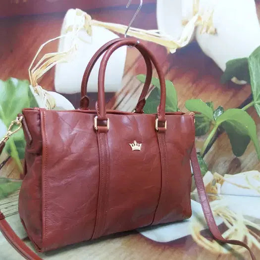 [BUNJANG] J.estina Leather Tote Bag Brown / 구제토토 제이에스티나 가죽 토드백 정품 중고가방 60209