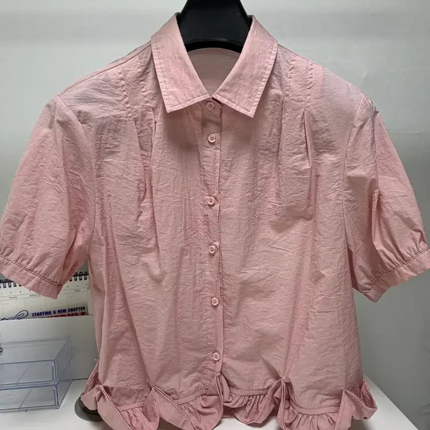 [BUNJANG] Lovely Pink Blouse Size 66 / 러블리 핑크 블라우스 66