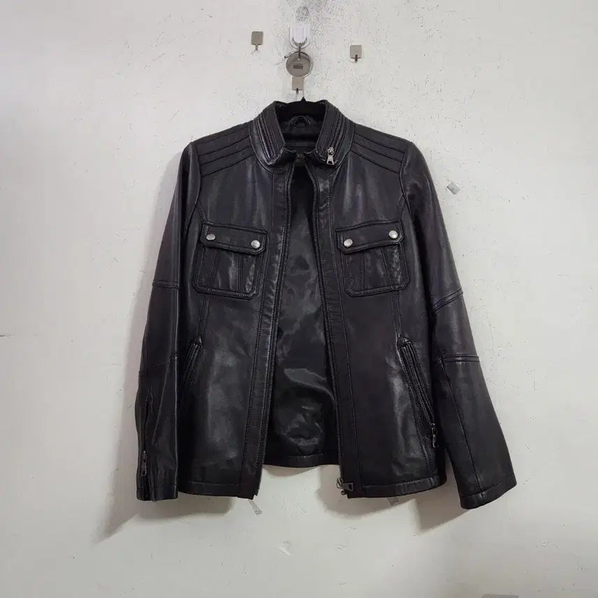 [BUNJANG] Black Leather Jacket / 가죽 자켓 블랙
