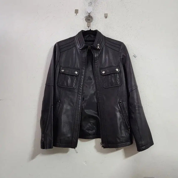 [BUNJANG] Black Leather Jacket / 가죽 자켓 블랙