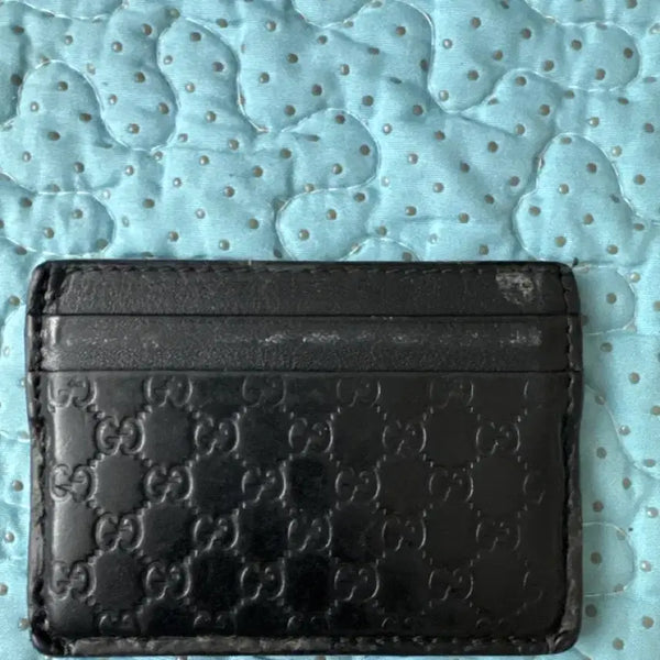[BUNJANG] Gucci GG Embossed Card Wallet Black / 구찌 카드 지갑 블랙