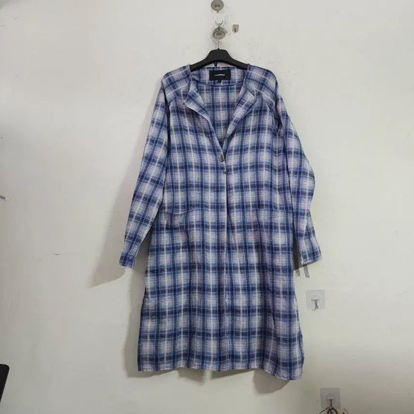 [BUNJANG] Check Pattern Long Shirt / 체크 패턴 롱 셔츠 남방