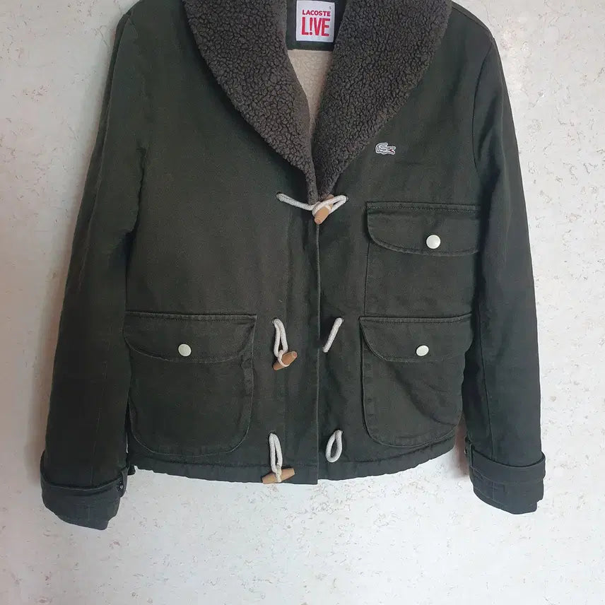 [BUNJANG] Lacoste Double Jacket Khaki Size S / 라코스테 더블자켓 떡뽁이 S사이즈 / 뽀글이 안감