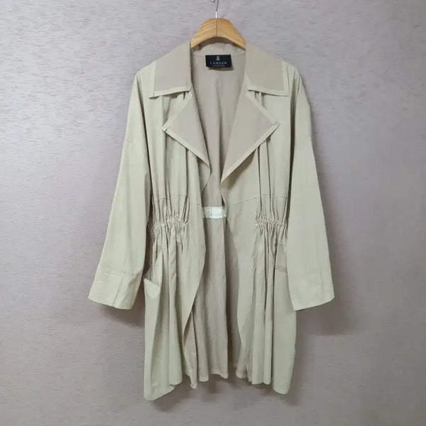 [BUNJANG] LANVIN Collection Beige Long Jacket / B9-3/랑방컬렉션 허리끈조절 베이지 롱자켓 봄가을 여성