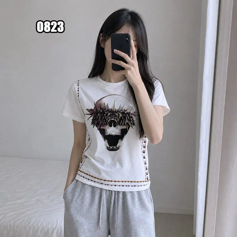 [BUNJANG] Givenchy Graphic Skull Print T-Shirt / S 지방시 가시 왕관 해골 프린팅 반팔 티셔츠