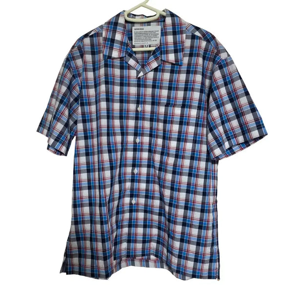 [BUNJANG] Uniform Bridge Check Pattern Short Sleeve Shirt (M) / 유니폼 브릿지 체크 패턴 반팔 셔츠 (M)