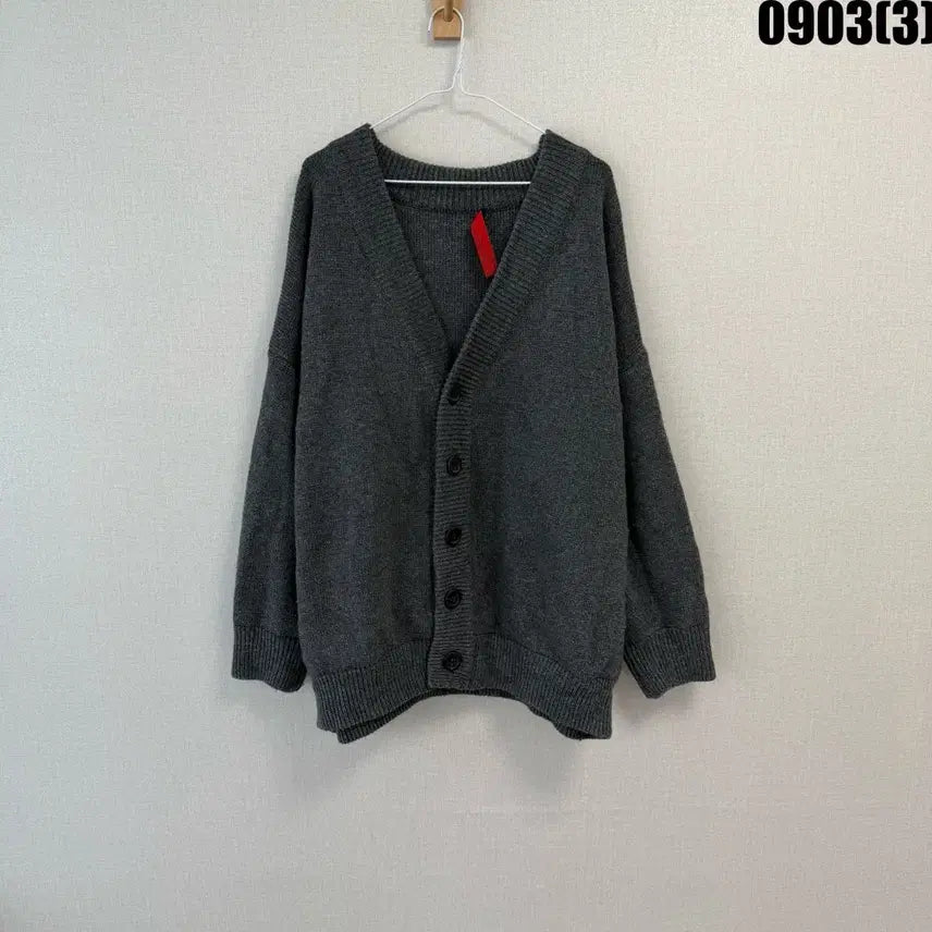 [BUNJANG] Compagno Oversized Cardigan Charcoal L / 콤파뇨 오버핏 가디건 차콜 L