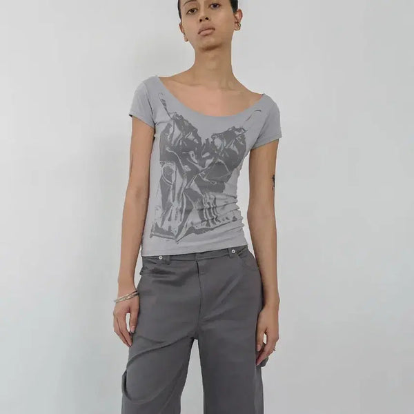 [BUNJANG] NACHE "X-Ray Printed" Slip T-Shirt / 나체 슬립 엑스레이 프린티드 티셔츠[1]