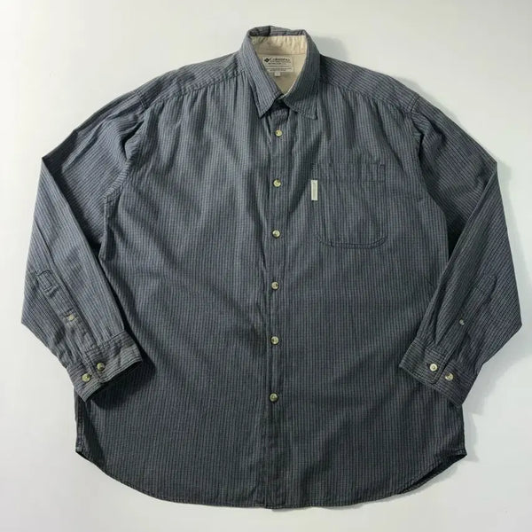 [BUNJANG] Columbia Cotton Check Shirt / Columbia  컬럼비아 로고 코튼 체크 셔츠