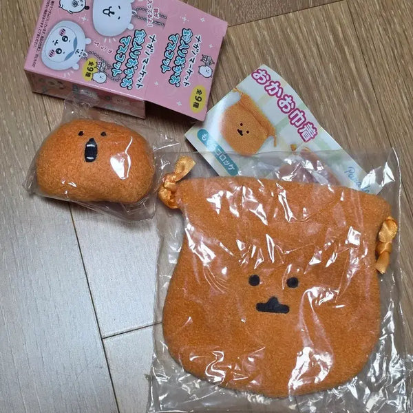 [BUNJANG] Nongdamgom Goroke Face Keyring & Pouch Set / 농담곰 고로케 얼굴 키링 나가노 마켓 스즈시 오카오 마스코트 농담곰 얼굴 고로케 파우치