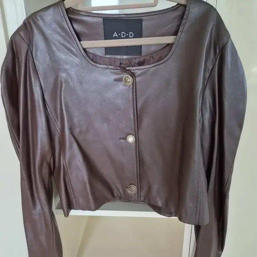 [BUNJANG] Women's Brown Leather Jacket / 레더 자켓
